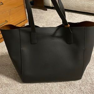 Black and tan tote bag